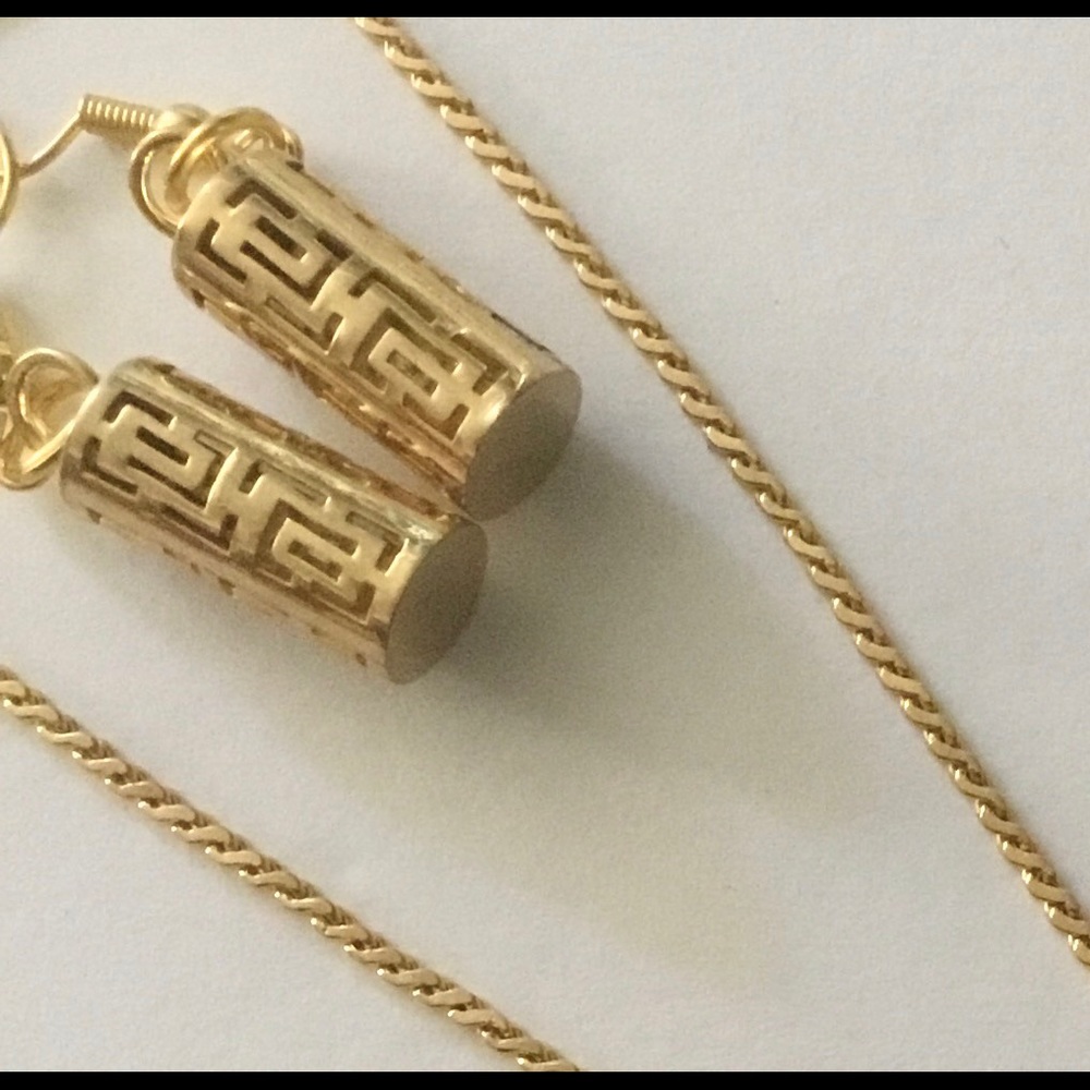 NWOT Vintage Earrings/Necklace Filigreed Gold Filled